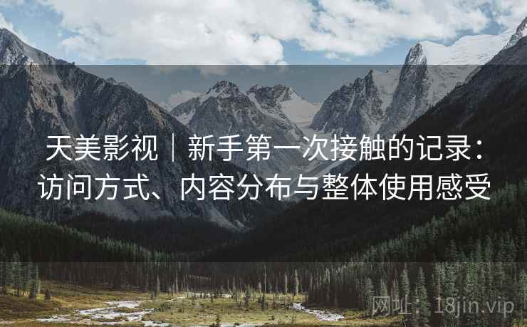 天美影视|新手第一次接触的记录:访问方式、内容分布与整体使用感受