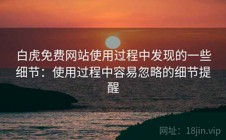 白虎免费网站使用过程中发现的一些细节：使用过程中容易忽略的细节提醒