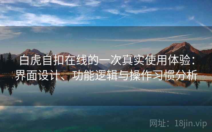 白虎自扣在线的一次真实使用体验：界面设计、功能逻辑与操作习惯分析