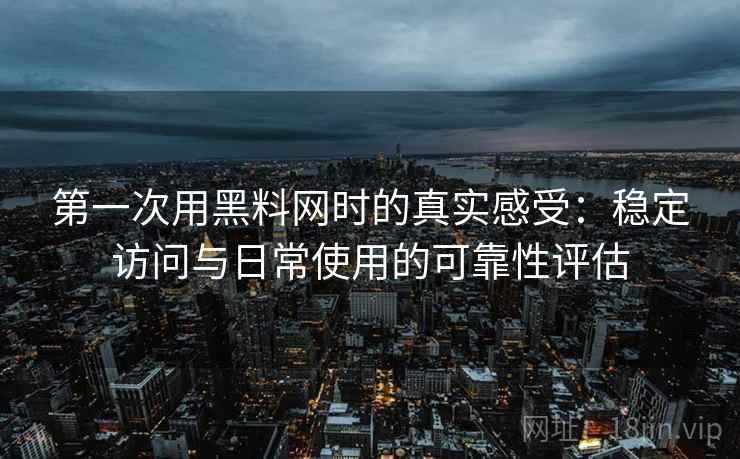 第一次用黑料网时的真实感受:稳定访问与日常使用的可靠性评估