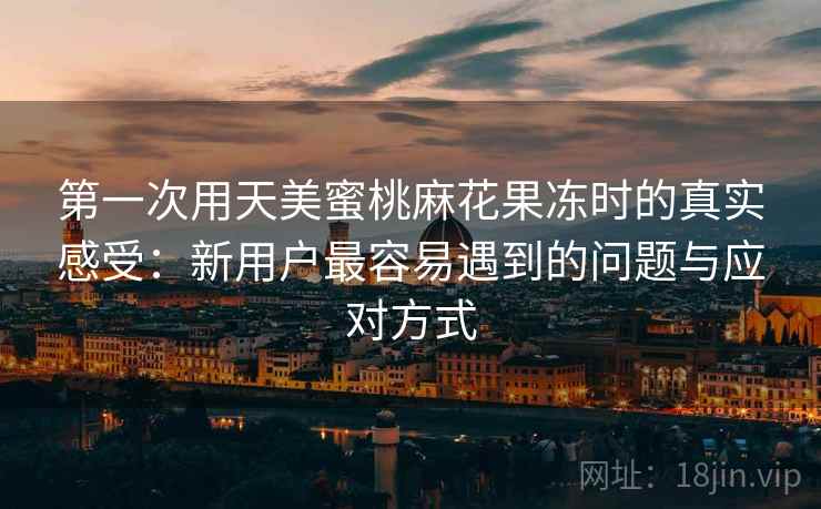 第一次用天美蜜桃麻花果冻时的真实感受:新用户最容易遇到的问题与应对方式