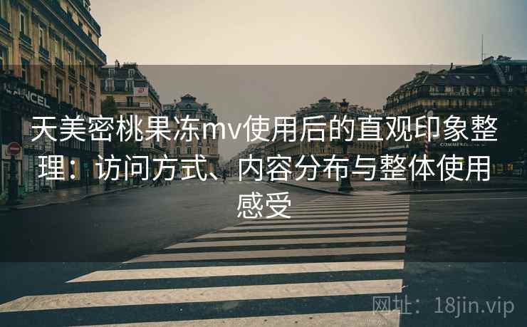天美密桃果冻mv使用后的直观印象整理:访问方式、内容分布与整体使用感受